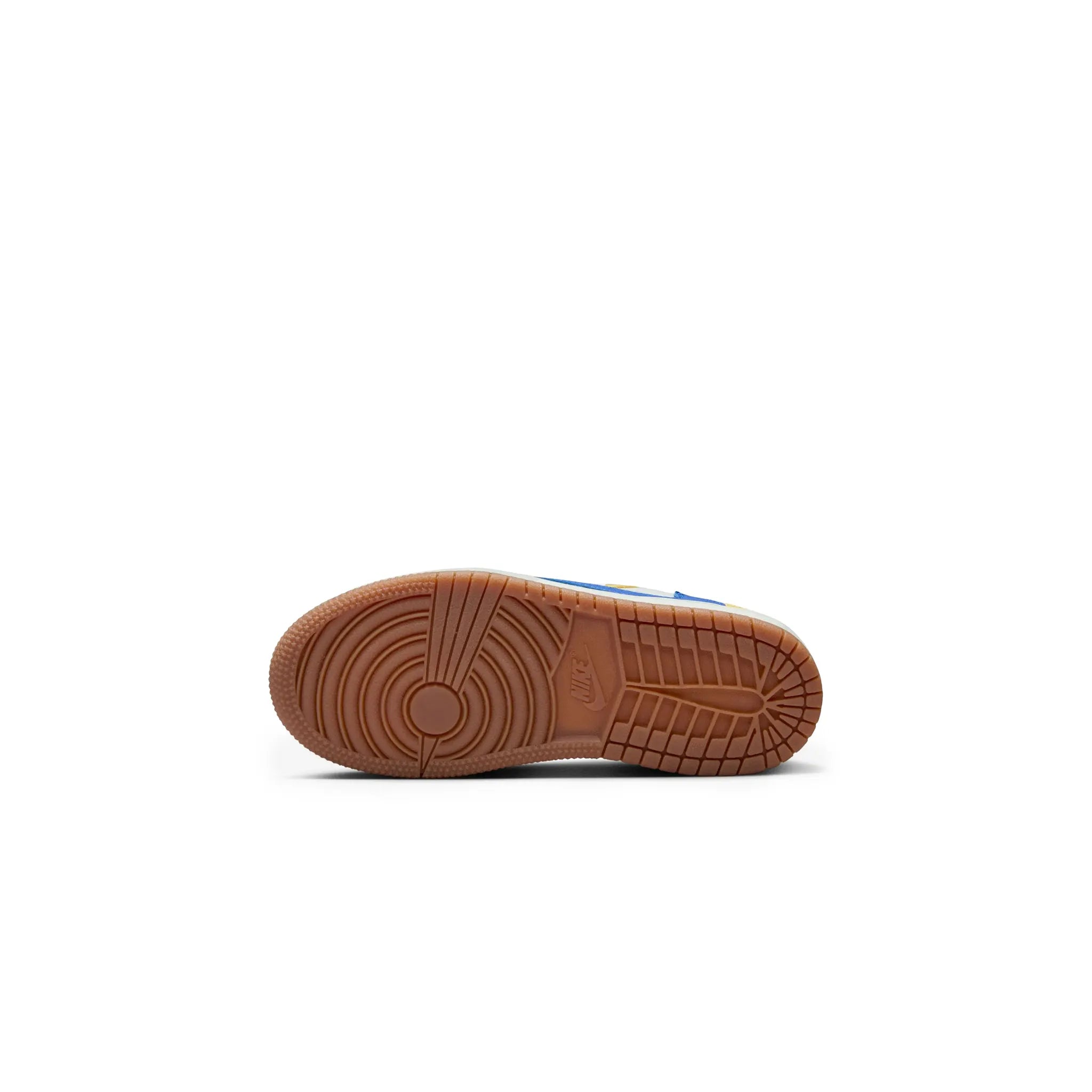 Sole View of travis scott x air jordan 1 low canary ps dz5909-700